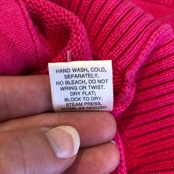 Pendleton bright pink cotton v neck button front cardigan size Large - Picture 11 of 16